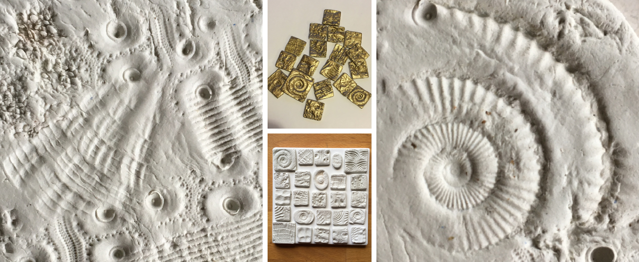 Clay tiles for collage